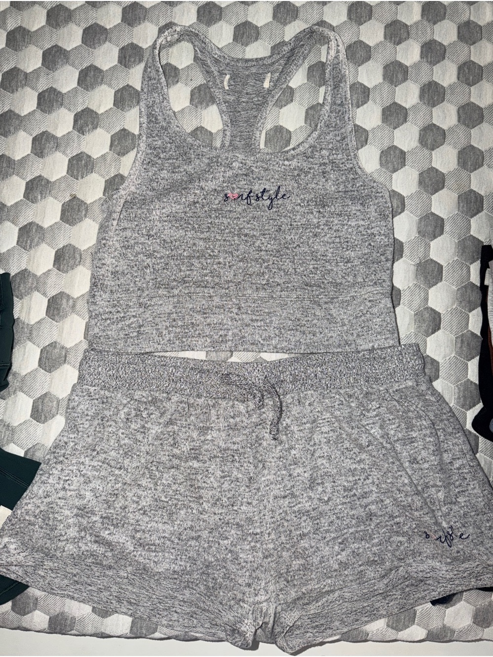 Cozy Gray Racerback Crop Top & Shorts Loungewear Set